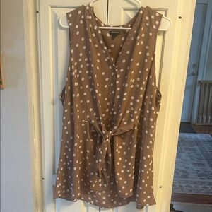 Torrid Tan Polka Dot Sleeveless Blouse